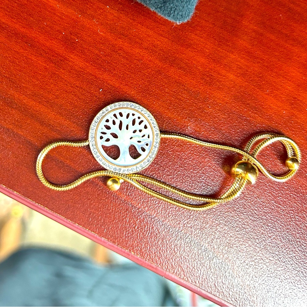 Stainless Steel Adjustable Tree of Life Bracelet